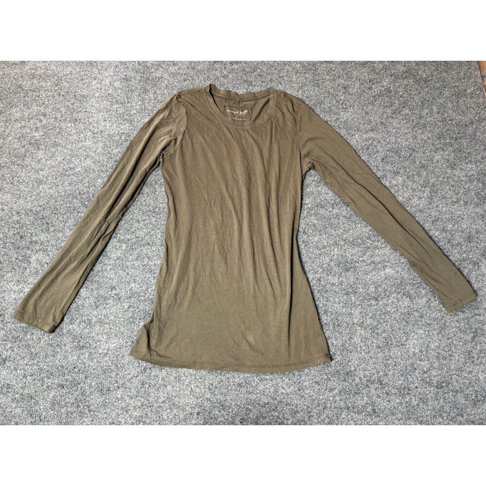 Michael Stars Top Womens 1 Gray Long Sleeve Shirt Prima Cotton The Original Tee